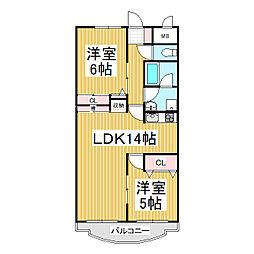 ボナール 2LDKの間取図画像