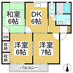 ランズエンド 3DKの間取図画像