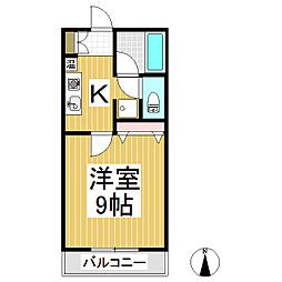 サン・ピュア 1Kの間取図画像