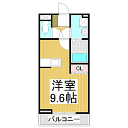 エスパシオ若葉 ワンルームの間取図画像