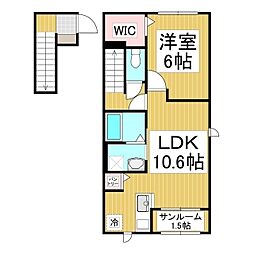 アルバーダ 1LDKの間取図画像