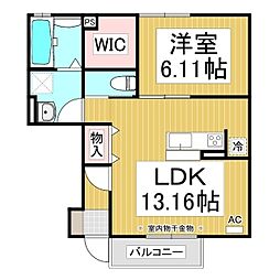 グランメゾン野池 1LDKの間取図画像