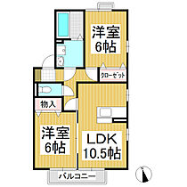 ルピナスＫＡＮＡＩ  ｜ 長野県上田市住吉（賃貸アパート2LDK・2階・54.96㎡） その2