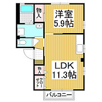 フォーレスフェリキスＡ棟  ｜ 長野県上田市上田（賃貸アパート1LDK・2階・42.48㎡） その2