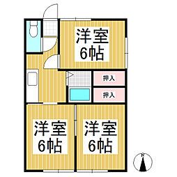 サンハイツ大久保Ａ 1階3Kの間取り
