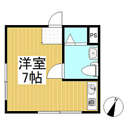 しなの鉄道 上田駅 徒歩22分の賃貸マンション 3階ワンルームの間取り
