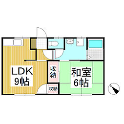 ヴィラ・セレーノ 2階1LDKの間取り