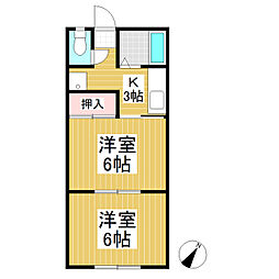 コーポセブン 2Kの間取図画像