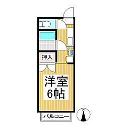 コーポコダマ 1Kの間取図画像