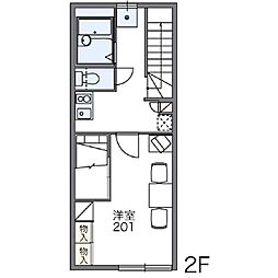 レオパレスブルガリ 1Kの間取図画像