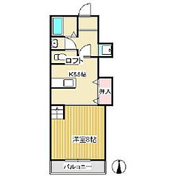 ミレニアム常入 ワンルームの間取図画像