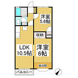 シャトー・シャンポール 2LDKの間取図画像