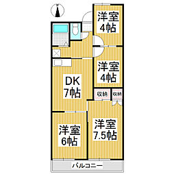 ロイヤルレジデンス六ツ暮 4DKの間取図画像