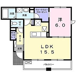 トリニティー岩村田1 1LDKの間取図画像