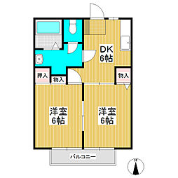 ハイツ・フォレスト 2DKの間取図画像