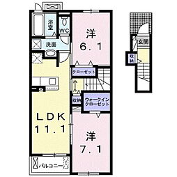ベル・アルカンシエル 2LDKの間取図画像