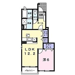 プロムナード 1LDKの間取図画像
