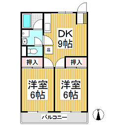 メゾンサンライズ 2DKの間取図画像