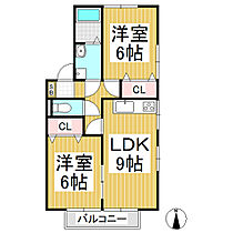 プラン・デスポワール 202 ｜ 長野県長野市稲田3丁目（賃貸アパート2LDK・2階・51.00㎡） その2