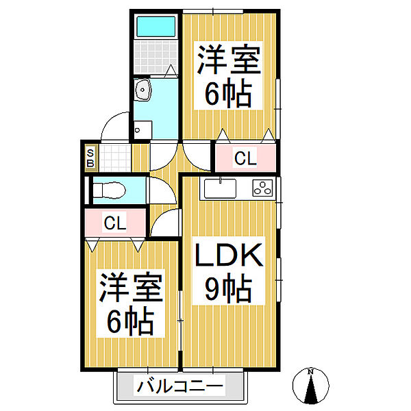 プラン・デスポワール 202｜長野県長野市稲田3丁目(賃貸アパート2LDK・2階・51.00㎡)の写真 その2