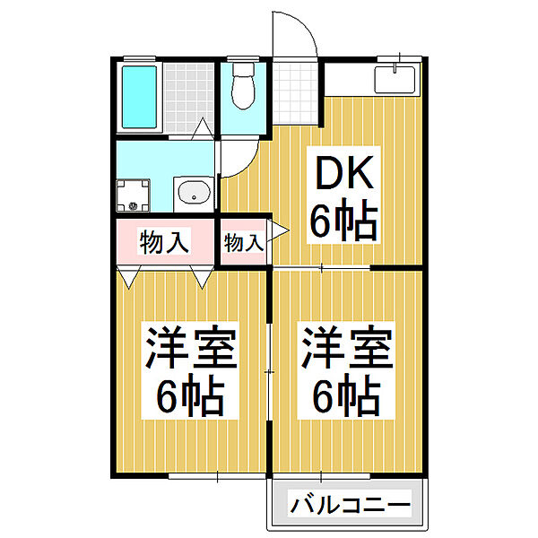 セローハウス ｜長野県長野市大字稲葉(賃貸アパート2DK・1階・40.07㎡)の写真 その2