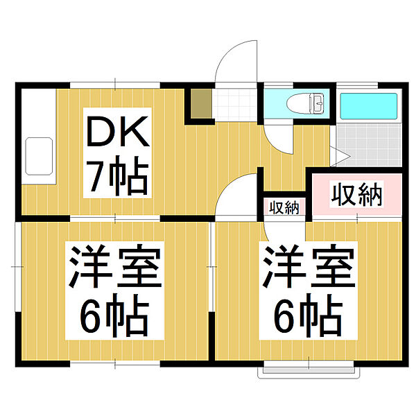 フォレストＫ ｜長野県長野市大字安茂里(賃貸アパート2DK・1階・39.00㎡)の写真 その2