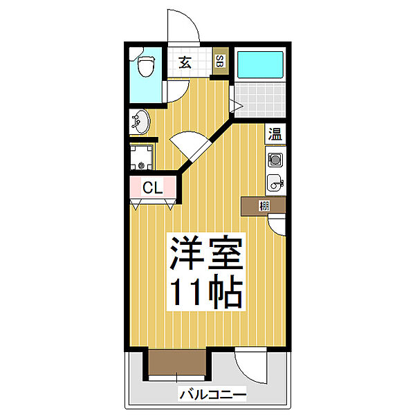 ウィンベル東館 ｜長野県長野市大字栗田(賃貸マンション1R・4階・28.60㎡)の写真 その2