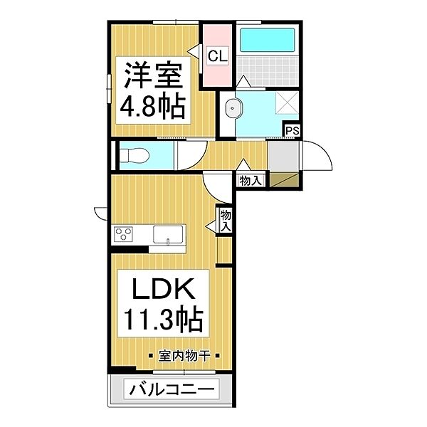 ラシュレ ｜長野県長野市大字大豆島(賃貸アパート1LDK・3階・40.84㎡)の写真 その2