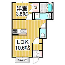 テラス クレイン  ｜ 長野県長野市大字安茂里（賃貸アパート1LDK・1階・34.53㎡） その2