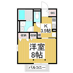 Flatあいのき 1階1Kの間取り