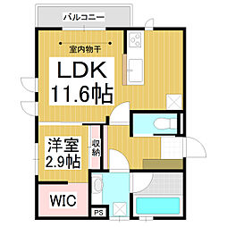 レセンテ東参道 3階1LDKの間取り