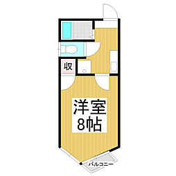 T-HOUSE宮沖 1Kの間取図画像