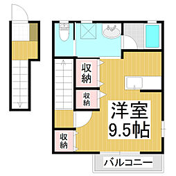 サンガーデン栗田 ワンルームの間取図画像