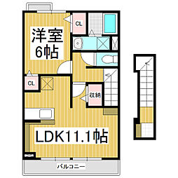 シャルマン櫻街 1LDKの間取図画像