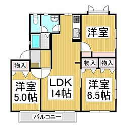 フレグランスA-W 3LDKの間取図画像