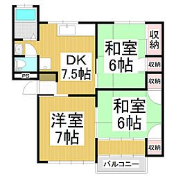 RIVERSIDE 3DKの間取図画像