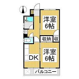 メゾン北条 2Kの間取図画像