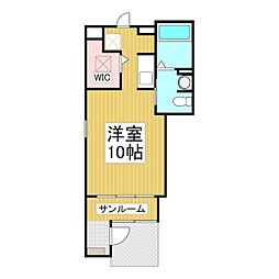 グランツミルトT ワンルームの間取図画像