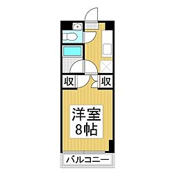 コーポビックウェーブS棟 1Kの間取図画像