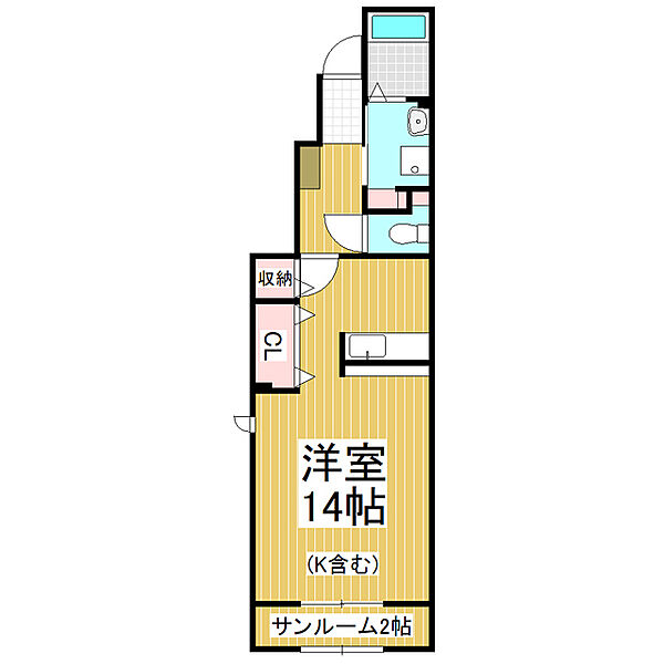 長野県松本市大字惣社(賃貸アパート1R・1階・40.78㎡)の写真 その2