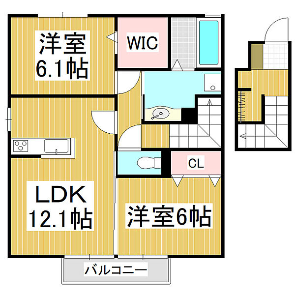 グランディール・Ｔ ｜長野県松本市大字大村(賃貸アパート2LDK・2階・64.07㎡)の写真 その2