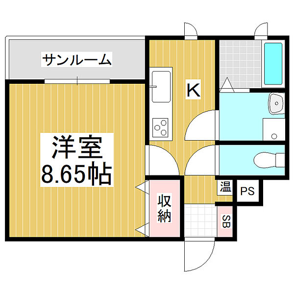 アーツ本庄 ｜長野県松本市本庄(賃貸マンション1K・2階・34.49㎡)の写真 その2