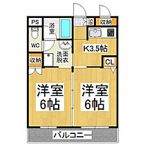 プロスパー石芝 204 ｜ 長野県松本市野溝西1丁目（賃貸マンション2K・2階・34.16㎡） その2