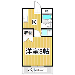 宮の前ハイツむらせ 1Kの間取図画像