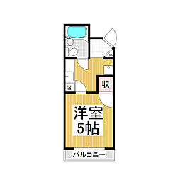 北深志ハイツ2 1Kの間取図画像