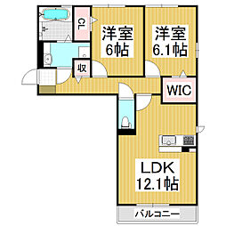 モルゲンロート・光 3階2LDKの間取り