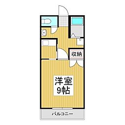 グリーンヒルズA 1Kの間取図画像