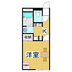 パティオ浅間 1Kの間取図画像
