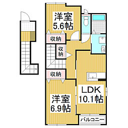 サンクレスト3 2LDKの間取図画像