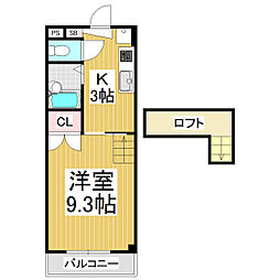 カープハイツ 1Kの間取図画像